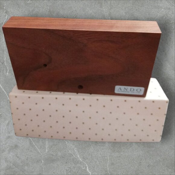 Ando by Quartz Wooden Desk Clock With Floral Cloisonné Panel  7x12x2cmx3.5 - Picture 7 of 7